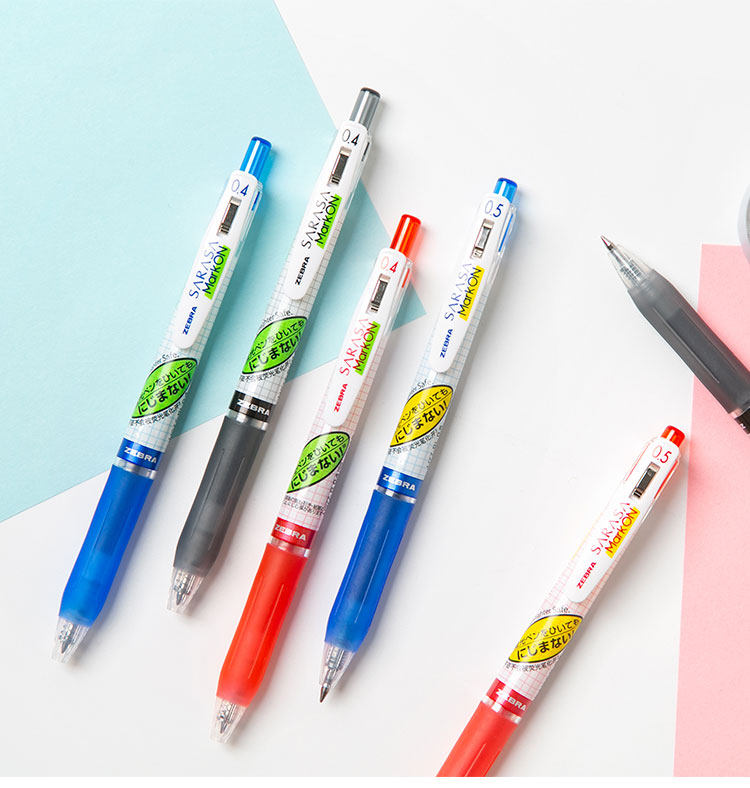 日本zebra斑马jj77按动式0.5速干中性笔学生用签字笔0.4彩色水笔