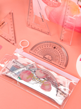 晨光乐桃派对粉粉桃气系列套尺15cm四件套学生测量工具 ARL960A0