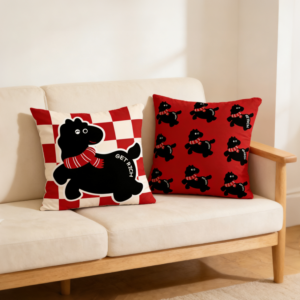 2026小马抱枕新中式家居沙发靠枕套定制马年复古卧室轻奢装饰靠垫,居家布艺,靠垫/抱枕,淘宝优惠券,粉丝福利购,淘宝优惠卷