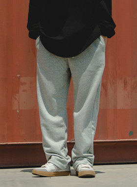 日系简约休闲裤男新款ins潮牌宽松百搭纯色抽绳直筒阔腿运动卫裤