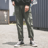余文乐工装 子男 ins超火 裤 男潮牌宽松多口袋ulzzang直筒休闲裤