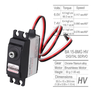 BLUEARROW蓝箭 全金属齿 无刷舵机 BA-15-8-HV