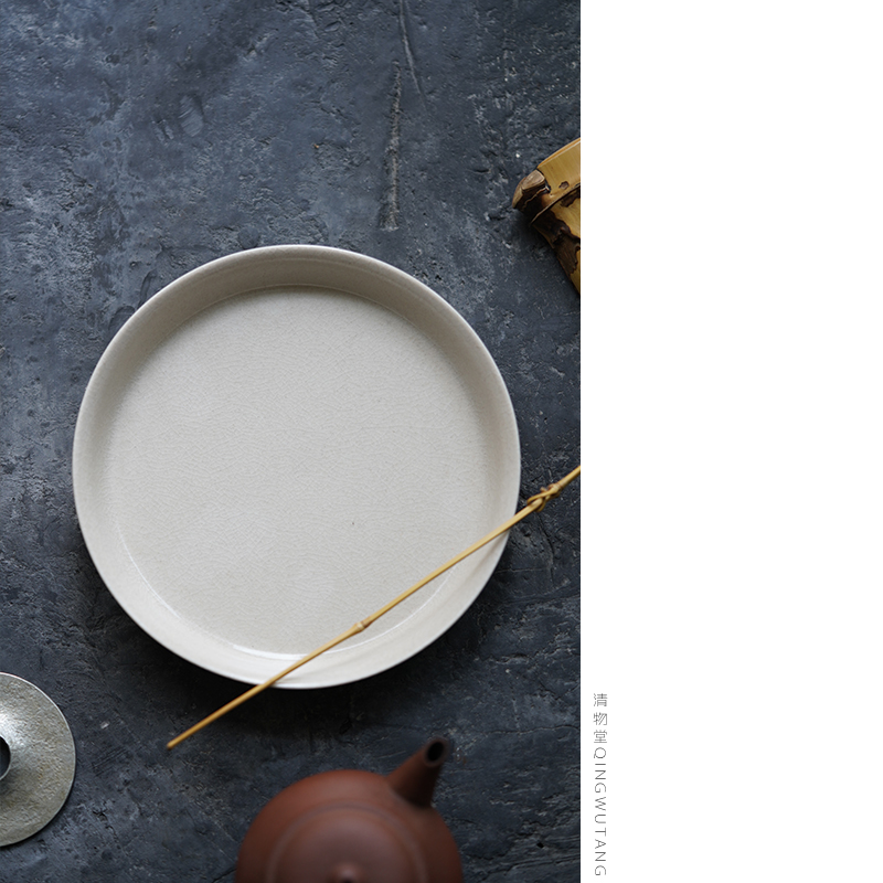 清物堂 冰裂纹茶盘工夫茶壶承干泡茶台茶点盘素雅茶器|msdalam kategori pinggan mangkuk, set teh, dulang teh - dari Buy2taobao.com untuk memberikan perkhidmatan ejen Taobao profesional membeli