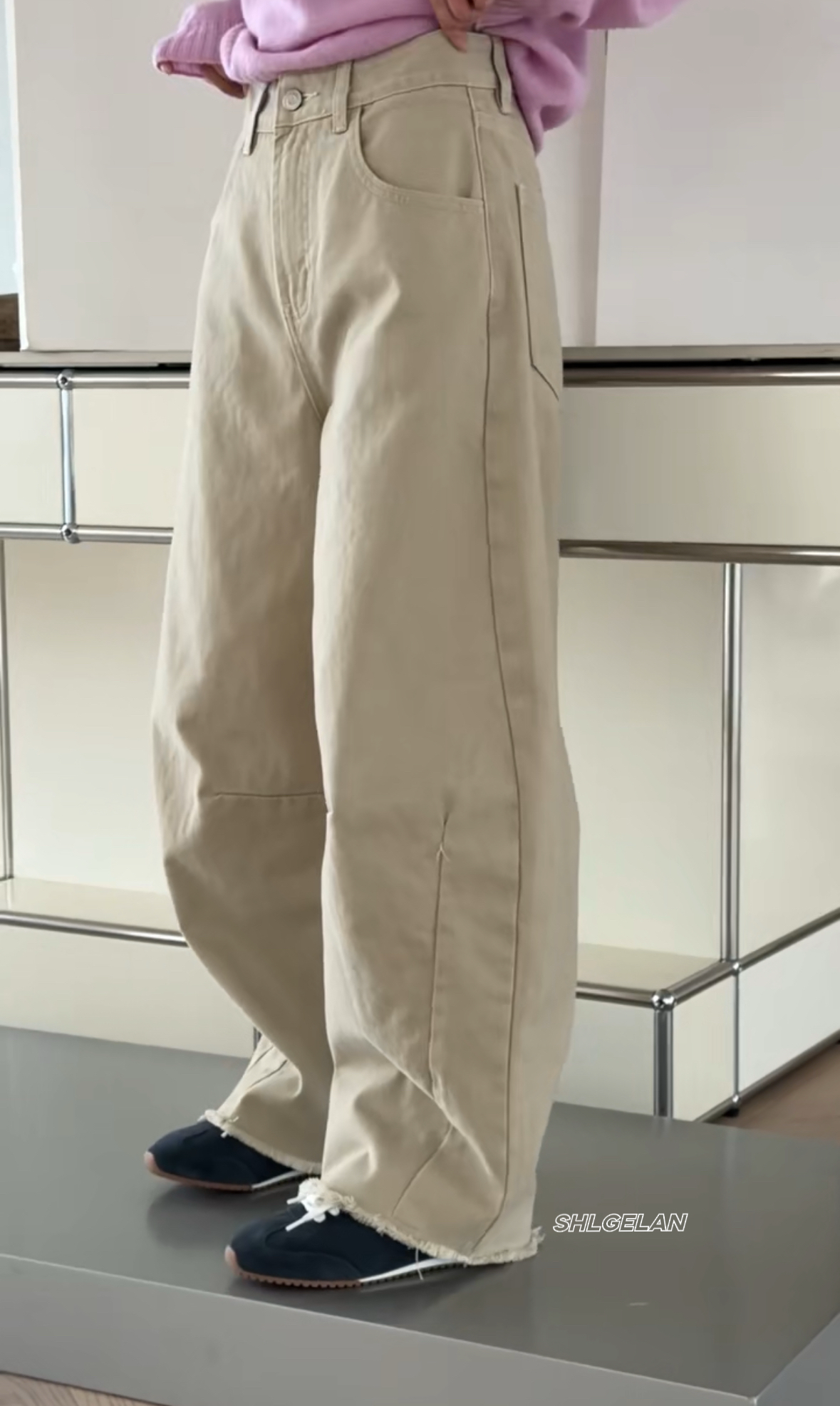 26022休闲裤 诗歌兰女装2026早春款气质卡其色直筒裤毛边牛仔裤女,女装/女士精品,牛仔裤,淘宝优惠券,粉丝福利购,淘宝优惠卷