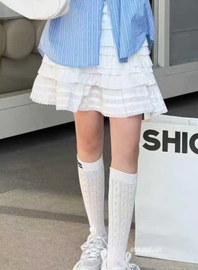 16585诗歌兰欧货女装2026早春款 气质百搭甜美木耳边半裙蛋糕裙女