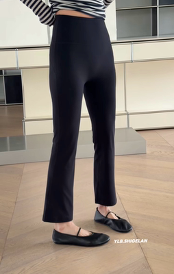 C3380微喇瑜伽裤 诗歌兰女装2026春夏款百搭显瘦黑色九分裤打底裤