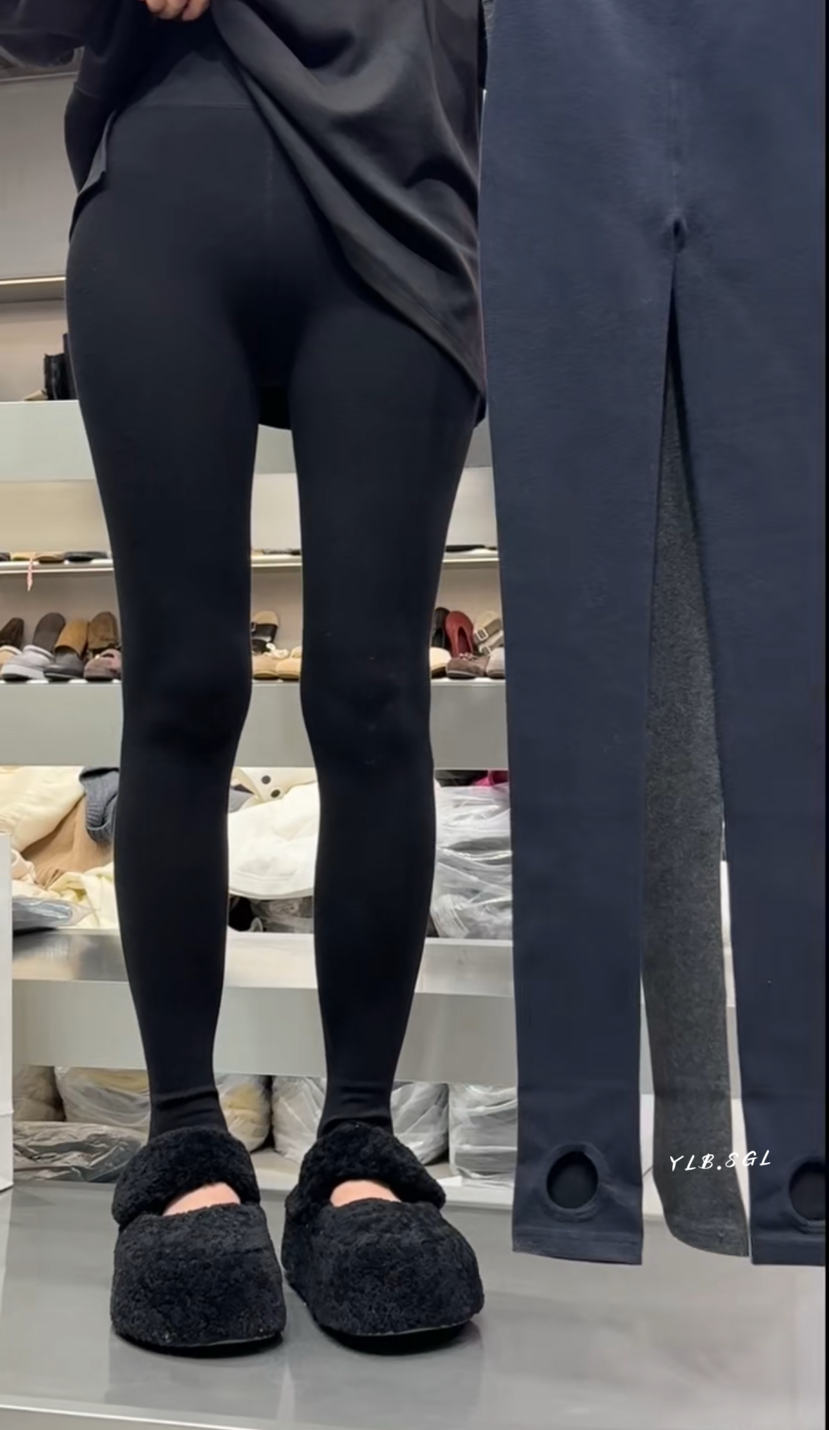 诗歌兰10169女装2025冬款 百搭显瘦黑色加绒踩脚袜保暖打底袜女袜