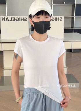 现货C58655速干弹力短袖 诗歌兰2026夏女装简约百搭弹力白色T恤女