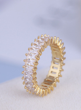 欧美新款锆石钛钢不掉色情侣戒指