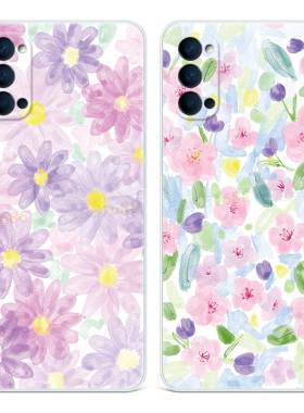 日韩风花卉9适用oppo reno6手机壳8pro+7简约5K少女心4se文艺3元气版2z女款Ace轻薄软十