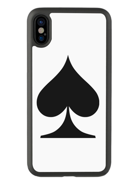 适用于15Promax简约14扑克iPhone13手机壳黑桃A7plus保护套硅胶xr