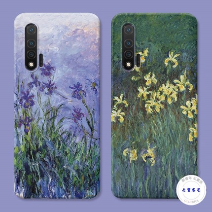 油画鸢尾花适用于华为nova6手机壳5pro艺术3i4e2s梵高z文艺se软硅