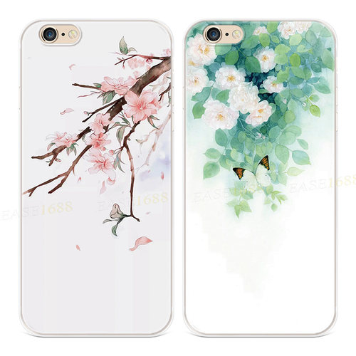 文艺桃花适用iPhone8plus