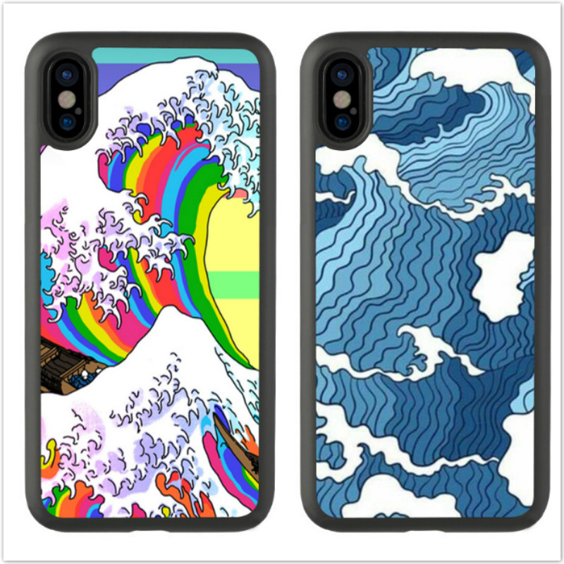适用于8卡通14日本海浪绘画iPhone15Pro手机壳XSmax适用苹果7plus