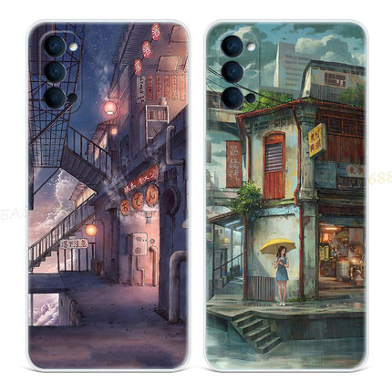 日系动漫9适用oppo reno6手机壳8 5pro+7插画3k女款软4se二次元2z