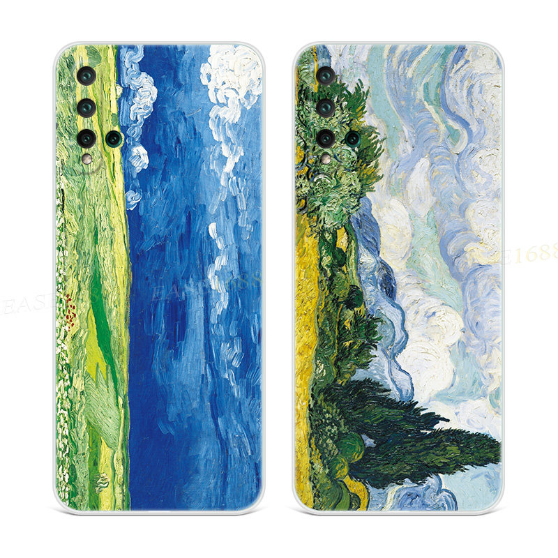油画麦田适用于华为nova5手机壳6se3i4e2s欧美plus印象派pro梵高z