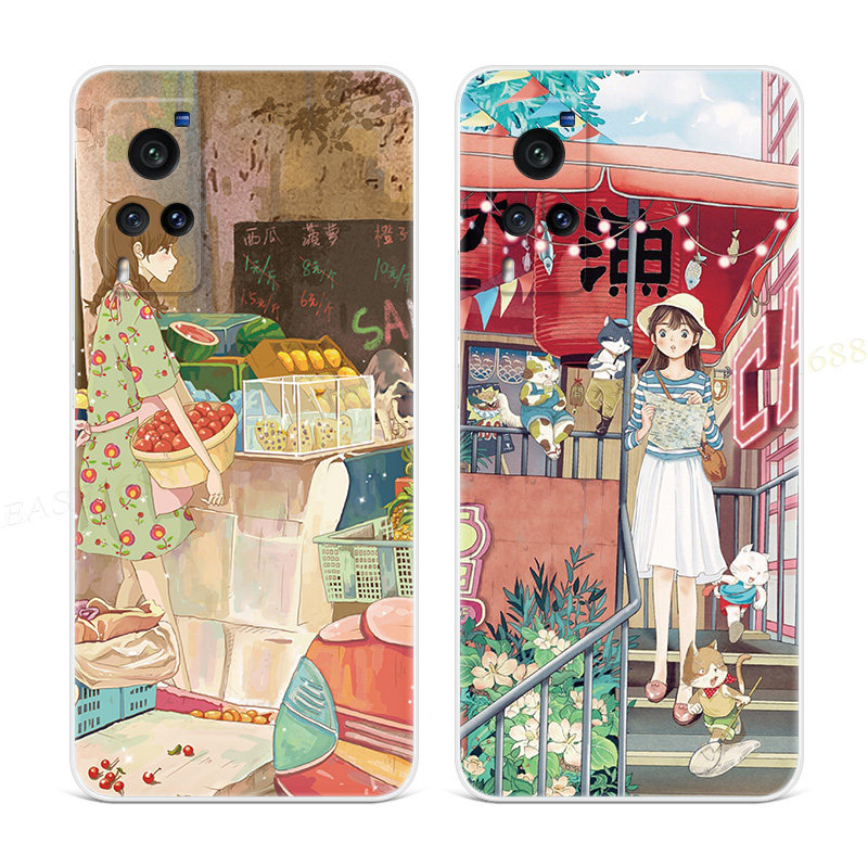 小清新文艺猫咪适用于vivo nex手机壳x60x50x27pro+插画3可爱5g软
