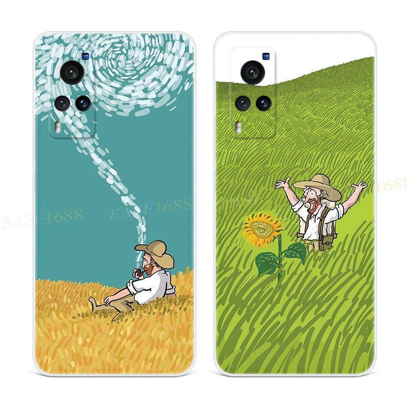 个性油画风适用vivo x60手机壳x50x27pro梵高3可爱nex搞怪+女超薄