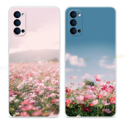 夏日小花9适用oppo reno6手机壳8pro+7文艺5K唯美4se小清新3元气版2z女款Ace轻薄软十