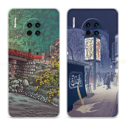 日本风俗适用华为mate60手机壳40pro+50浮世绘20x复古10e插画9女8