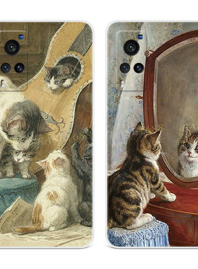 法式油画猫咪适用vione手