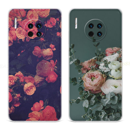 ins风玫瑰花适用华为mate60手机壳40pro+50文艺20x法式10e9复古8