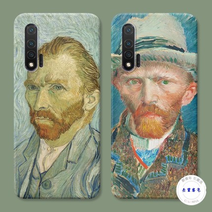 梵高自画像适用于华为nova6手机壳5pro油画3i4e2s复古se女款Z文艺
