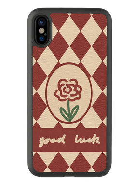 适用于日韩xr复古红色玫瑰78plus手机壳iPhone13适用苹果14硅胶15