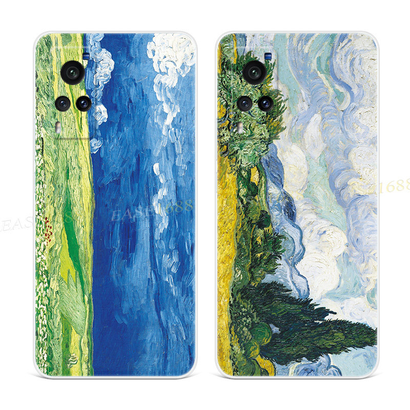 油画麦田适用于vivo nex手机壳x60x50x27梵高pro+小清新5g印象派3
