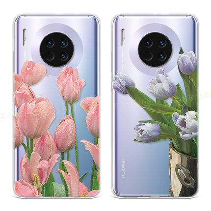 唯美花卉适用于华为mate60手机壳40pro+50小清新20x女款10e9透明8