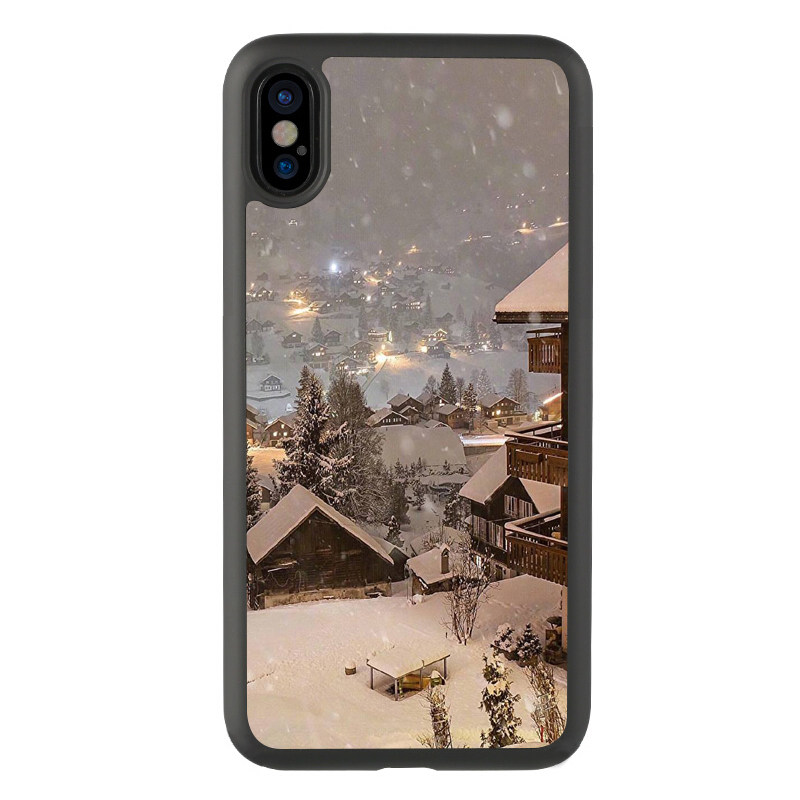 适用于8英伦14瑞士冬季雪景iPhone15Promax手机壳13适用苹果7plus