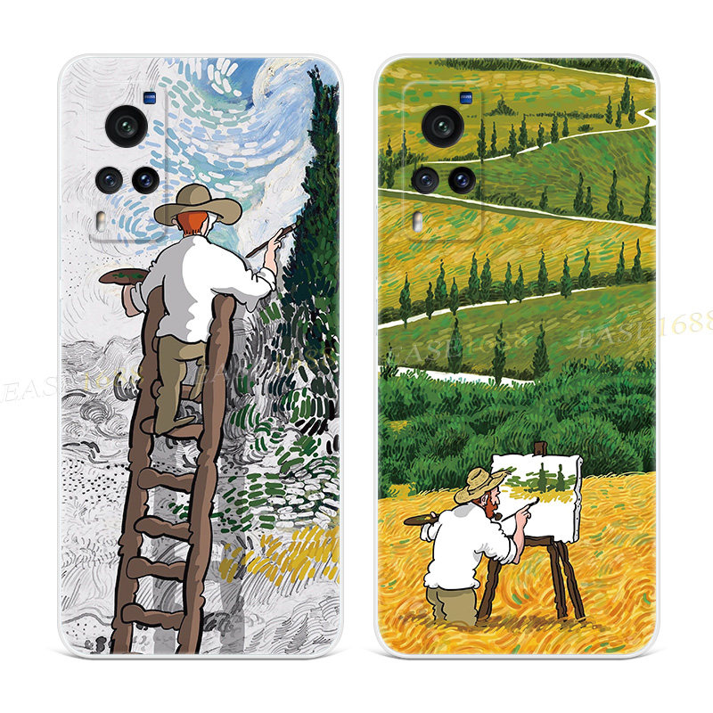 艺术创意梵高适用vivo x60手机壳x50x27pro油画风3文艺nex女款+软