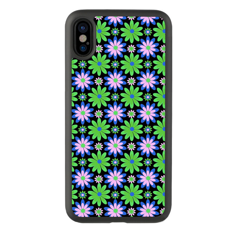 适用于7ins风14小清新手绘花朵iPhone151314Promax手机壳xs玻璃xr