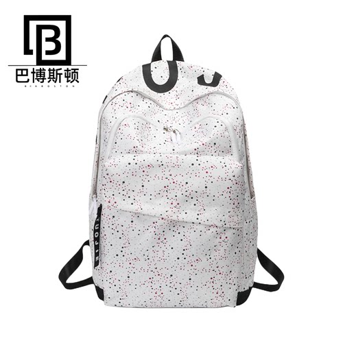 正版巴博斯顿满天星运动双肩包校园学生印花书包多彩撞色拼接包
