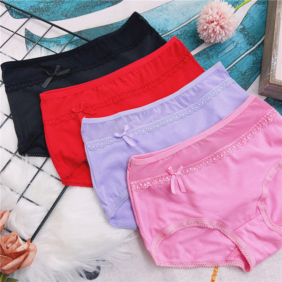 n794新品女生糖果色网纱棉半透性感三角短裤内裤女底裤透气内
