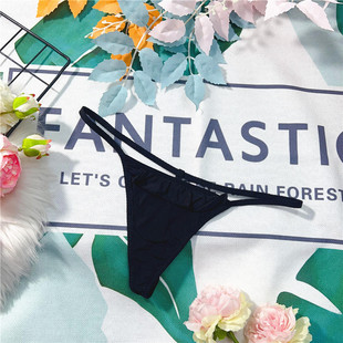 纯色黑色细带丝滑丁字小众低腰瑜伽健身运动底裤 Back 新品 N933