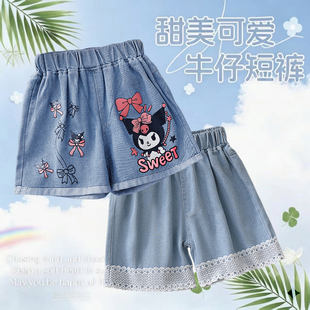 女童短裤夏季外穿2026新款大童洋气女孩外穿薄款牛仔三分儿童裤子