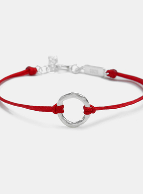THISNESS纯银圆圈红绳手链