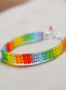THISNESS织珠彩虹手链