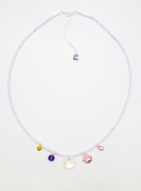 猫咪串珠项链THISNESS天然白蝶贝