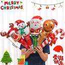 大号圣诞节手持中长打击棒儿童卡通气球老人雪人树幼儿园装 饰礼品