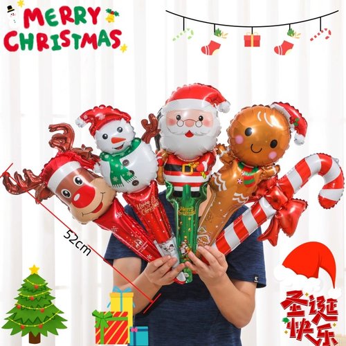 圣诞节气球气球手持棒装饰布置