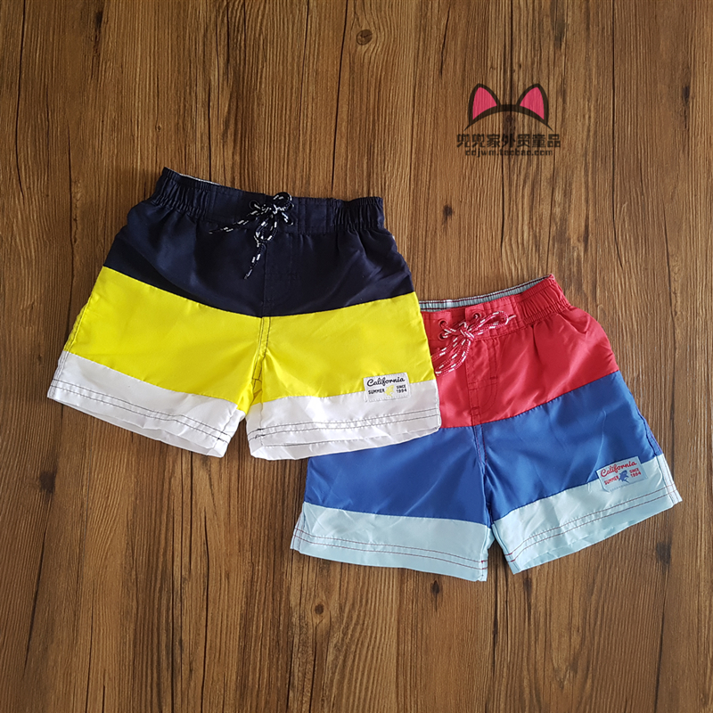 欧美 男童夏季薄款短裤  中小童速干面料沙滩裤 五分裤2-8岁