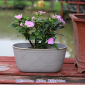 ins北欧风格 做旧白花纹理树脂花盆栽多肉绿植家居文艺花器摆件