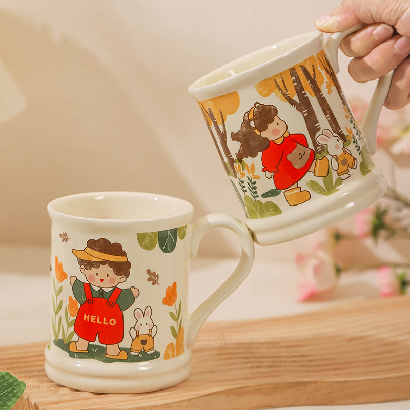 创意情侣马克杯家用高颜值陶瓷杯子咖啡杯办公室喝水杯女生早餐杯,餐饮具,马克杯,淘宝优惠券,粉丝福利购,淘宝优惠卷