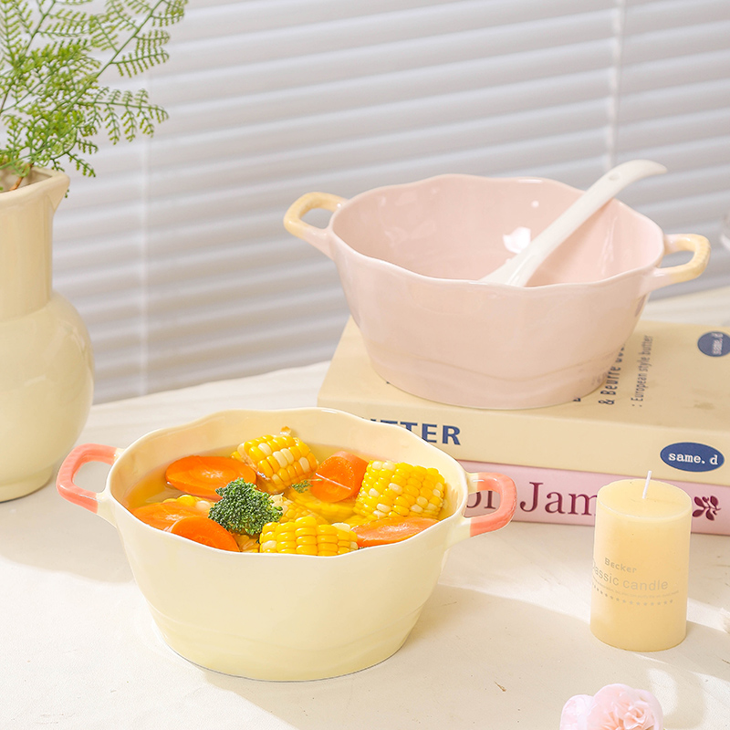 双耳汤碗家用2025新款酸菜鱼碗大号汤碗陶瓷泡面碗高颜值螺蛳粉碗