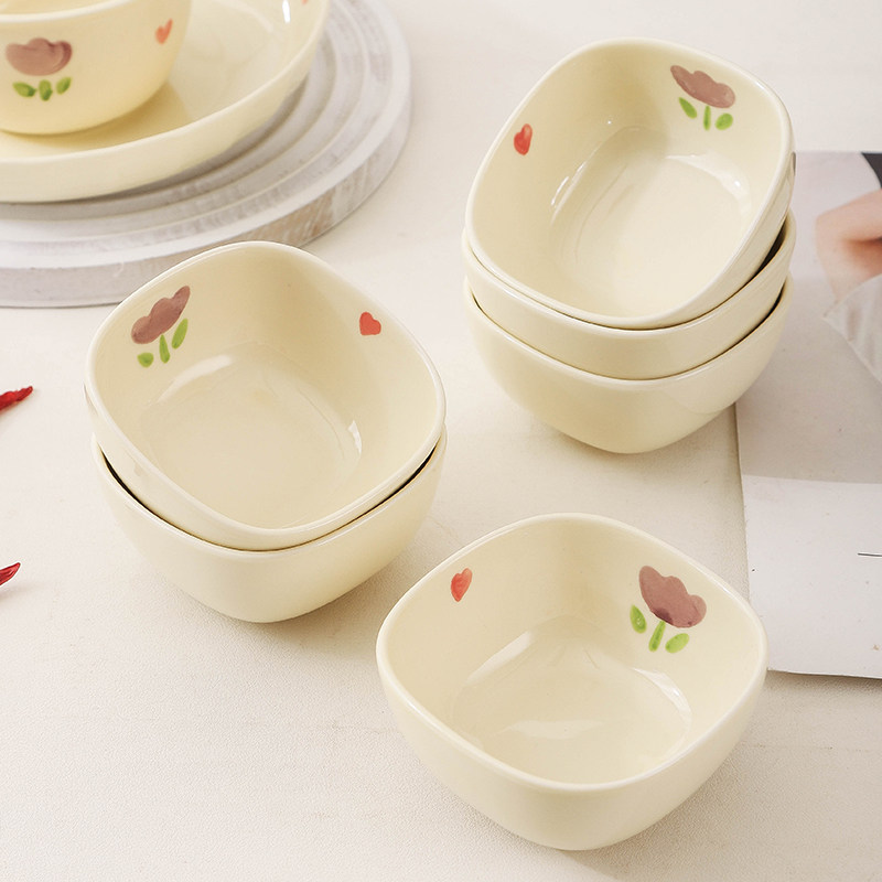 奶油风蘸料碟家用高颜值陶瓷火锅调料碟烤肉蘸酱碟调味碟小菜碟子,餐饮具,碟,淘宝优惠券,粉丝福利购,淘宝优惠卷