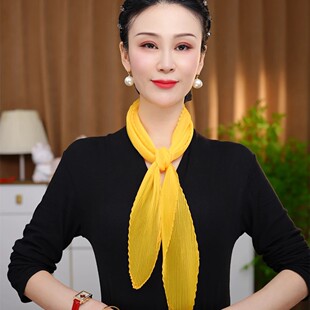 新款时尚百搭渐变压皱女士夏季小丝巾