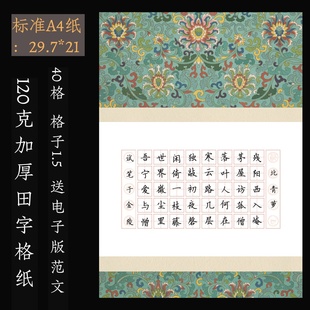 A4加厚硬笔书法比赛专用纸学生创作练习国展作品纸40格田字格纸