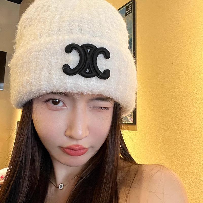 毛线帽女款凯旋门刺绣秋冬